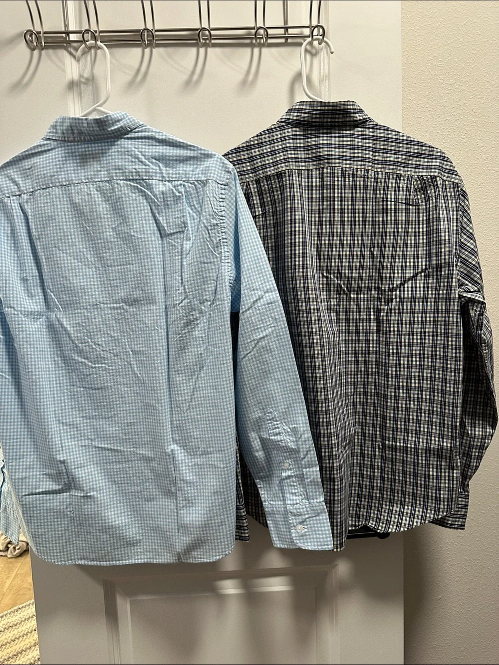 J. Crew Men’s Button-Down Shirts - Light Blue Gingham & Navy Plaid
